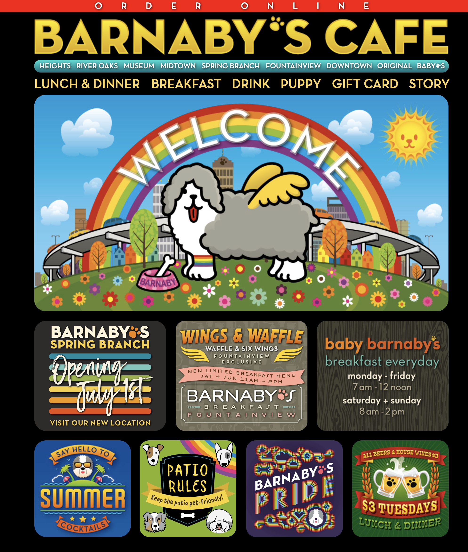 Barnaby's Cafe is a favorite kid friendly restaurant in Houston